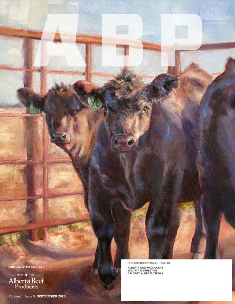 Livestock painting by Alberta artist Kristin Kueber is featured on the cover of ABP Magazine.